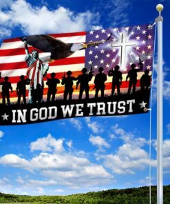 in god we trust, christian cross american eagle flag tpt120gfv1 8831