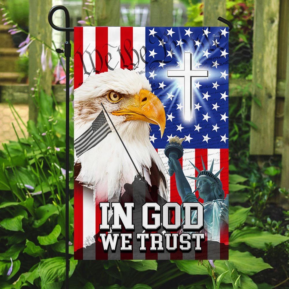 In God We Trust, We The People, Christian Cross American Eagle Flag TPT107F - Image 5