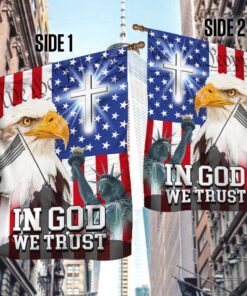 in god we trust, we the people, christian cross american eagle flag tpt107f 8056