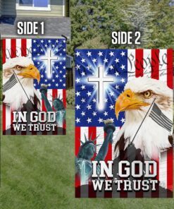 in god we trust, we the people, christian cross american eagle flag tpt107f 8566