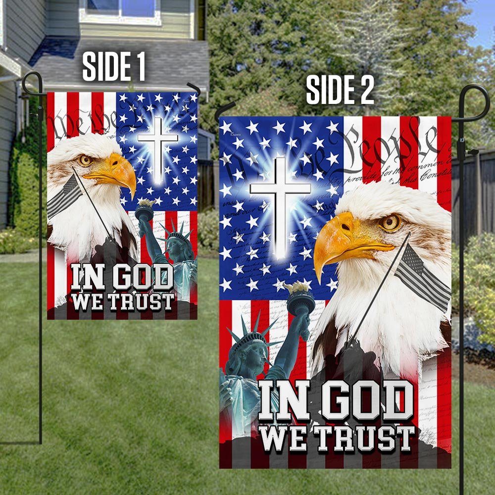 In God We Trust, We The People, Christian Cross American Eagle Flag TPT107F - Image 6