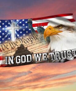 In God We Trust, We The People, Christian Cross American Eagle Flag TPT107GF