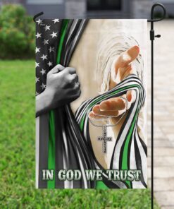 in god we trust. military flag 5248