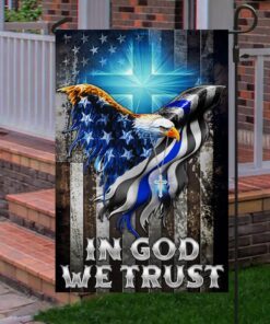 in god we trust christian cross, american eagle, the thin blue line flag tpt94f 6613