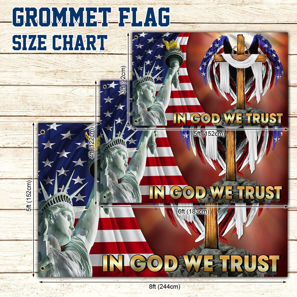 In God We Trust Christian Cross American Grommet Flag MLN114GF - Image 5