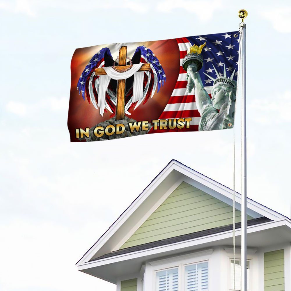 In God We Trust Christian Cross American Grommet Flag MLN114GF - Image 4