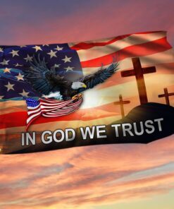 In God We Trust Eagle Christian Cross Grommet Flag LHA2089GF