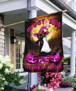 In October, We Wear Pink - Breast Cancer Awareness Flag