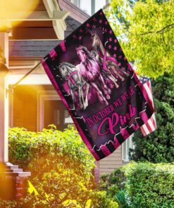 in october we wear pink breast cancer awareness flag 8853
