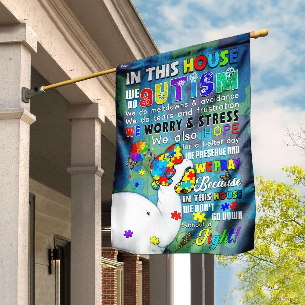 In This Autism House Flag