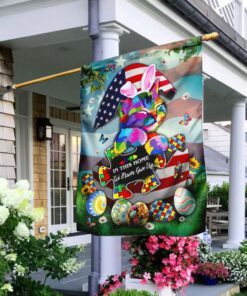 In This Home We Never Give Up. Autism Cat Flag