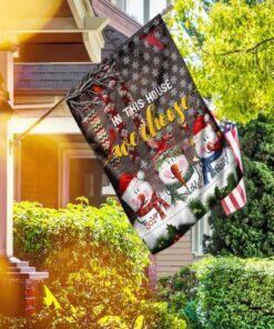 in this house we choose.christmas snowman flag 3990