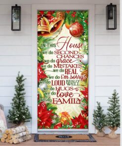 In This House We Do. Christmas Door Cover