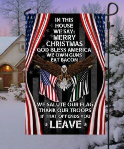 in this house we salute our flag, patriotic eagle veteran garden flag &amp mailbox cover tpt411mf 2343