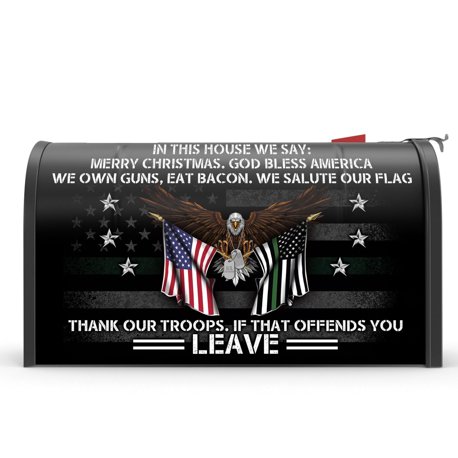 In This House We Salute Our Flag, Patriotic Eagle Veteran Garden Flag & Mailbox Cover TPT411MF - Image 3