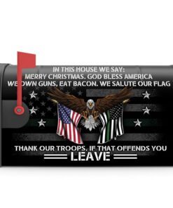 in this house we salute our flag, patriotic eagle veteran garden flag &amp mailbox cover tpt411mf 4973
