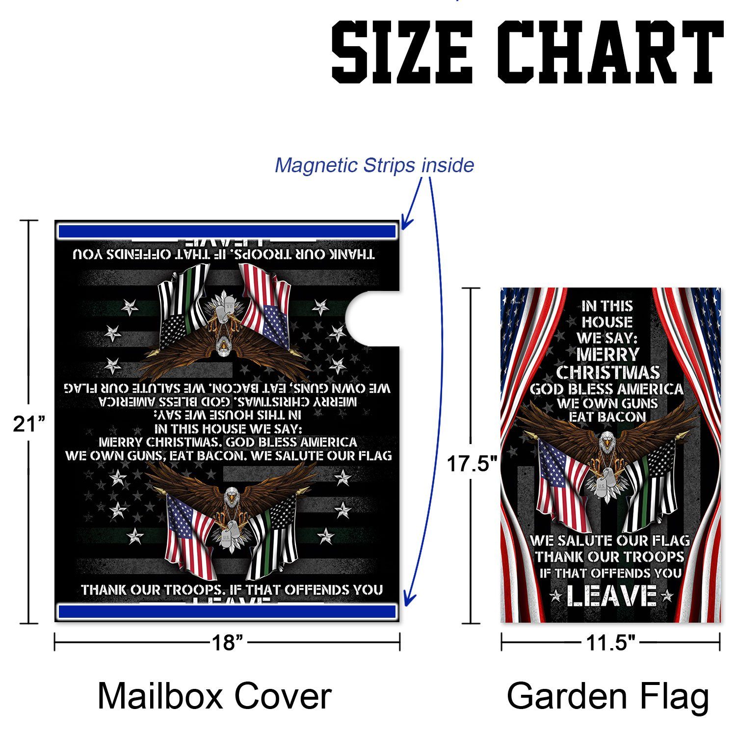 In This House We Salute Our Flag, Patriotic Eagle Veteran Garden Flag & Mailbox Cover TPT411MF - Image 6