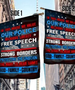 in this house we value god family country flag mlh2149f 2248