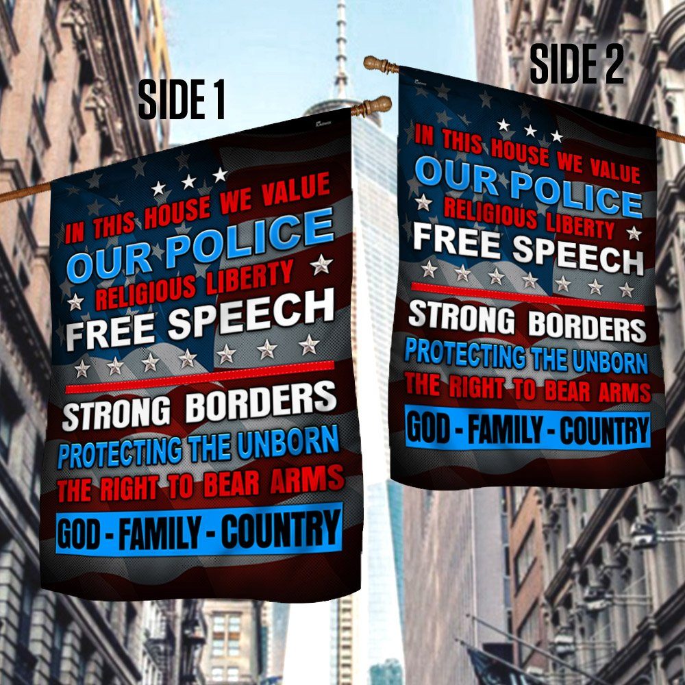 In This House We Value God Family Country Flag MLH2149F - Image 3