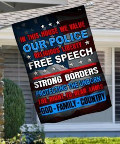 In This House We Value God Family Country Flag MLH2149F