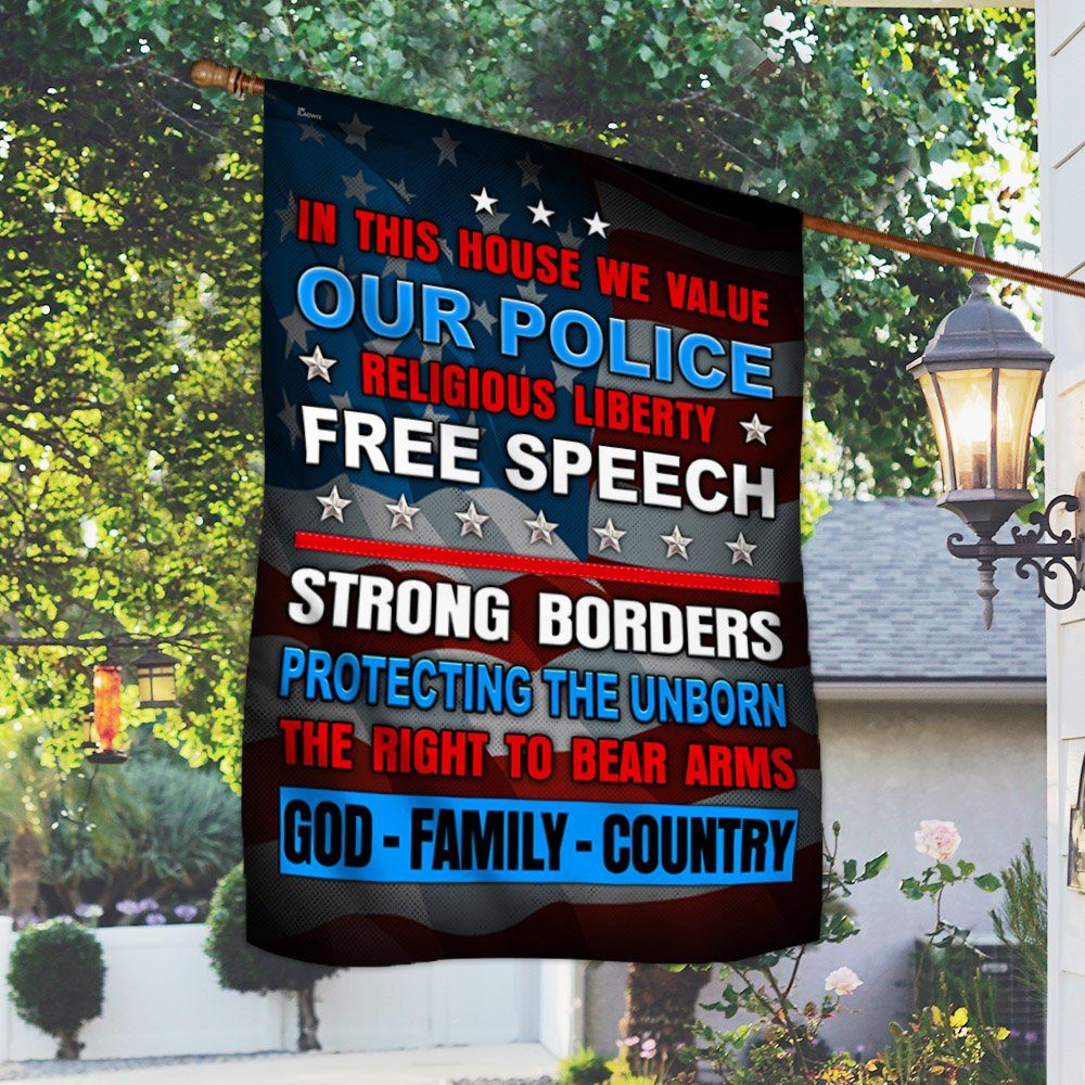 In This House We Value God Family Country Flag MLH2149F - Image 2