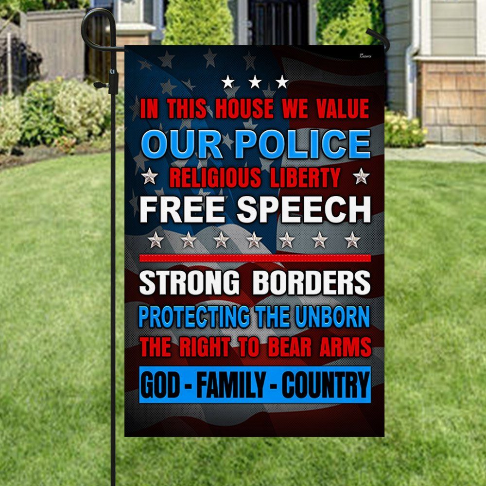 In This House We Value God Family Country Flag MLH2149F - Image 4