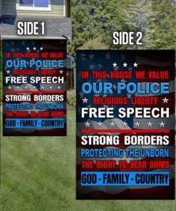 in this house we value god family country flag mlh2149f 7378