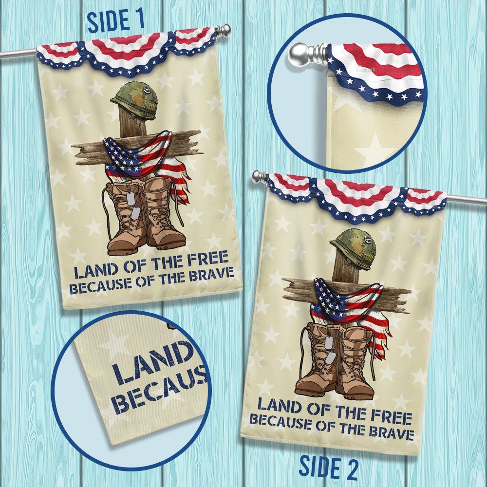 Independence Day Flag Land Of The Free Because Of The Brave 4th Of July TQN1238F - Image 2