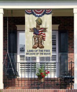 independence day flag land of the free because of the brave 4th of july tqn1238f 7581