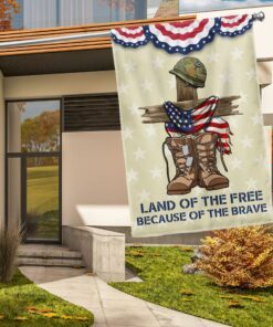 Independence Day Flag Land Of The Free Because Of The Brave 4th Of July TQN1238F