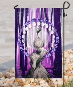 into the forest i go phases of the moon flag 4867