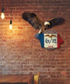 iowa state hanging metal sign patriotic eagle qnk20msv6 6786