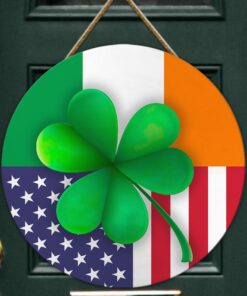 irish american door hanger irish shamrock american wooden sign trv1819wd 7026