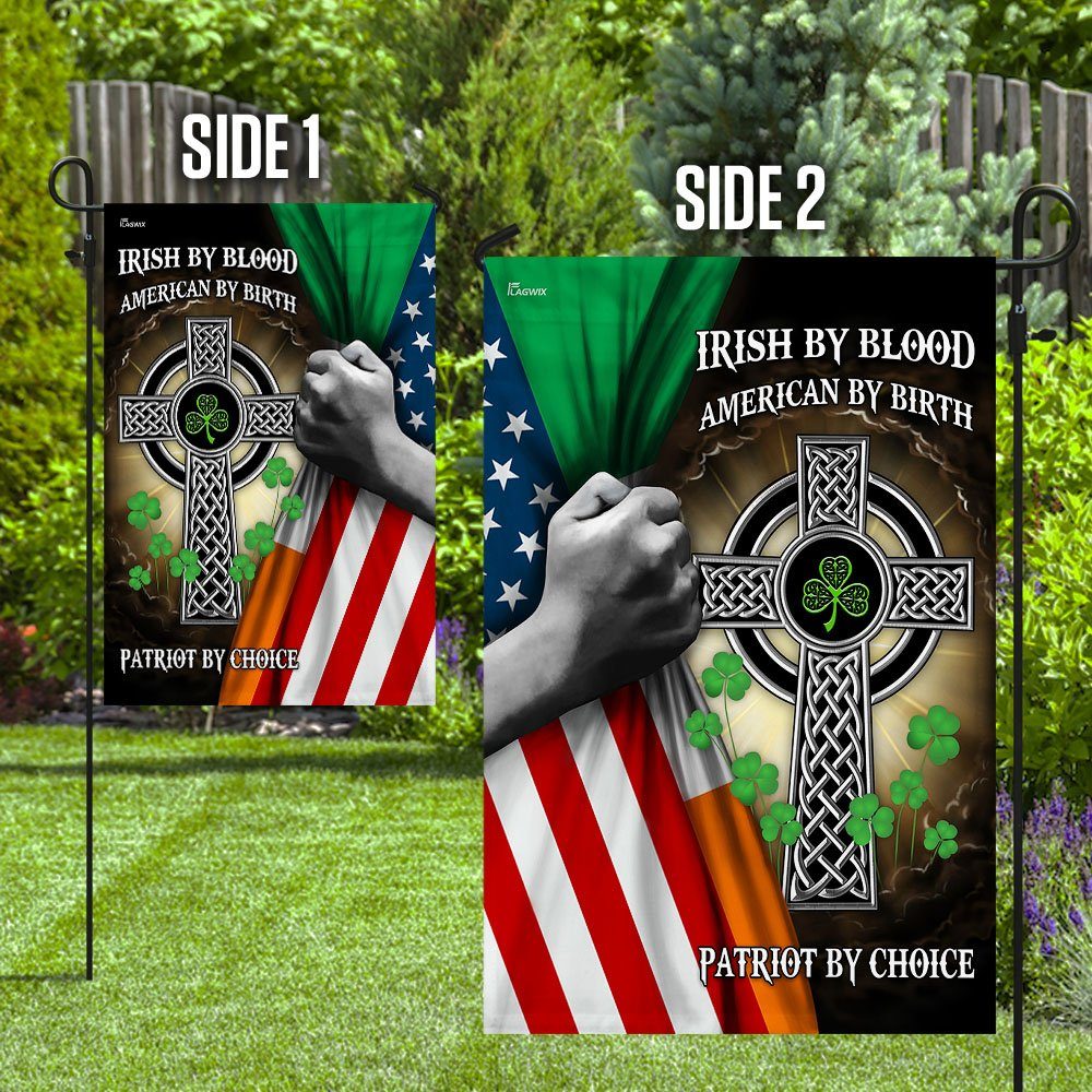 Irish By Blood American By Birth Patriot By Choice Flag - Image 8