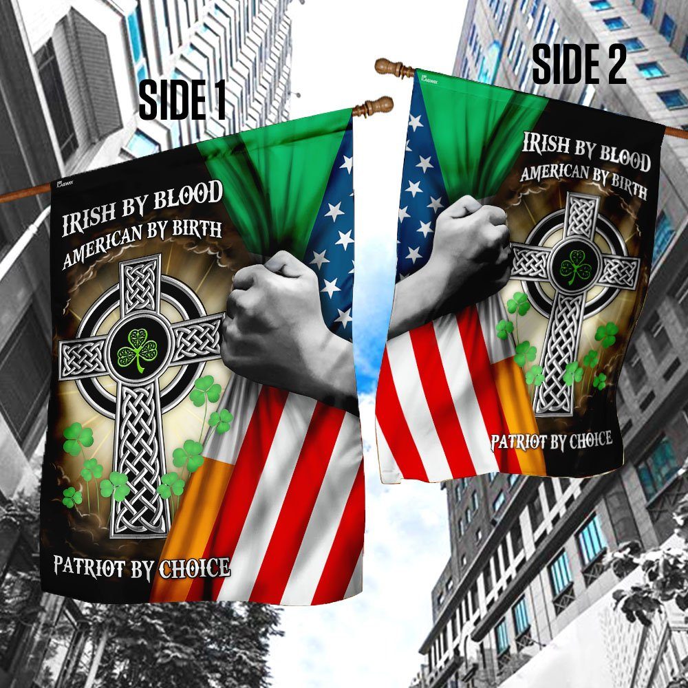 Irish By Blood American By Birth Patriot By Choice Flag - Image 4