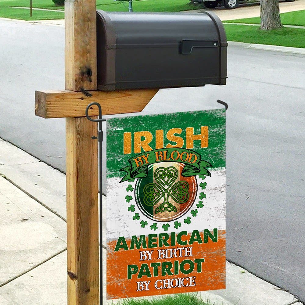 Irish By Blood American By Birth Patriot By Choice Flag - Image 9