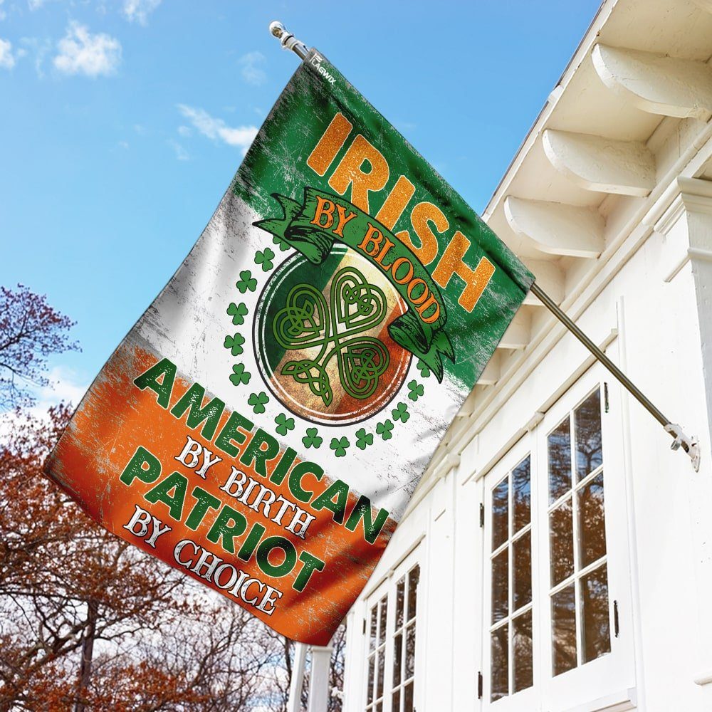 Irish By Blood American By Birth Patriot By Choice Flag - Image 2