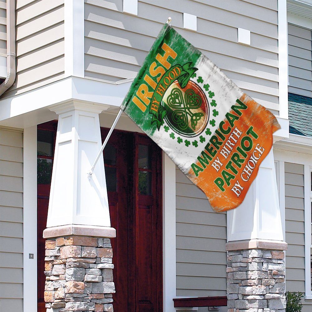 Irish By Blood American By Birth Patriot By Choice Flag - Image 4