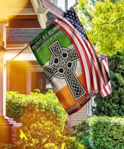 Irish By Blood American By Birth Patriot By Choice Flag