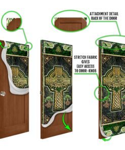 irish celtic claddagh cross door cover 2168
