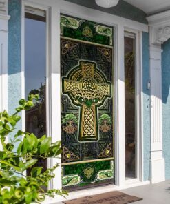 irish celtic claddagh cross door cover 4330