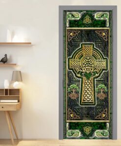 irish celtic claddagh cross door cover 4412