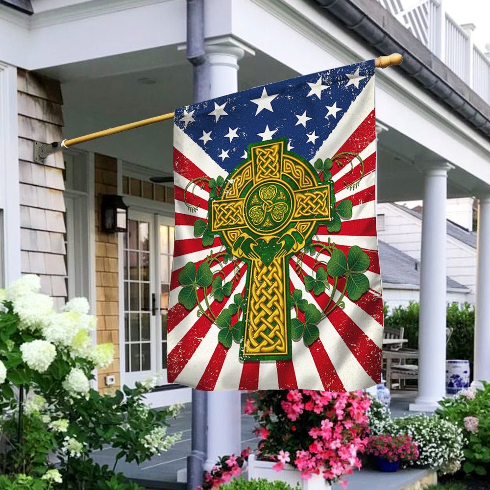 Irish Celtic Cross Flag St. Patrick's Day BNV434F