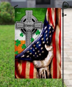 irish celtic knot christian cross flag 1494