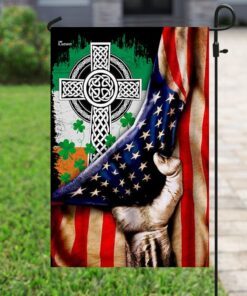 irish celtic knot christian cross flag 1669