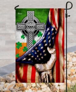 irish celtic knot christian cross flag 3201