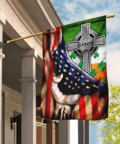 Irish Celtic Knot Christian Cross Flag