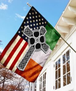 irish celtic knot cross flag 1146