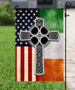irish celtic knot cross flag 7075