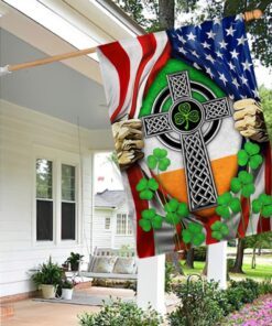 Irish Celtic Knot Cross Irish Saint Patrick’s Day Flag MLN914F